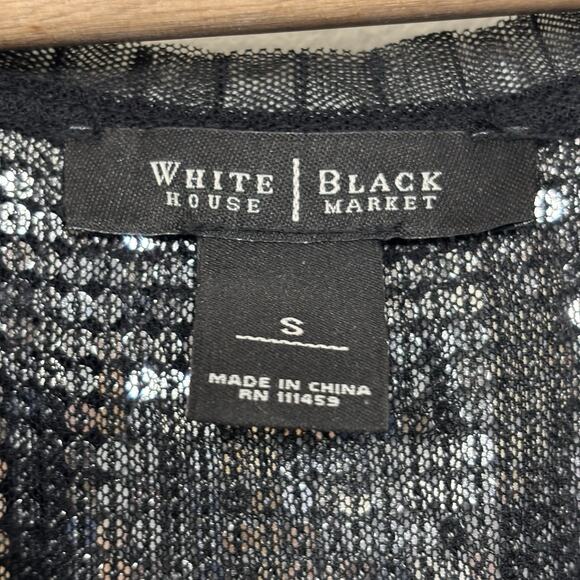 WHBM Sequined Tank Top Brocade Floral Lace Trim Rocker Whimsigoth Indie Small - Picture 5 of 8